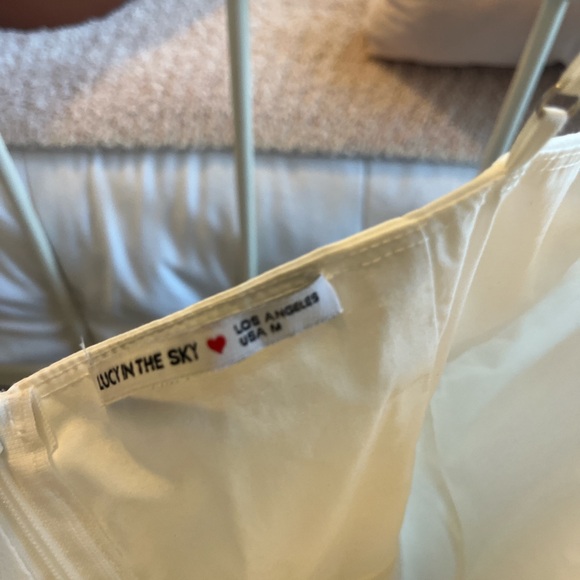 White Ruffle Strap Mini Dress - Picture 4 of 4